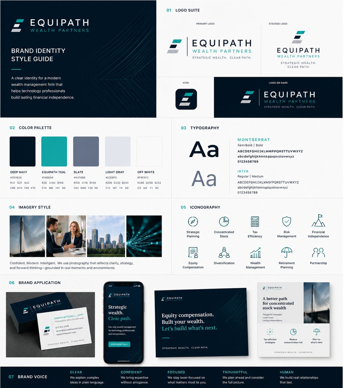 Equipath Wealth Partners brand identity style guide reference sheet